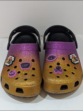 Disney Parks Halloween Hocus Pocus glitter jibbitz CROCS shoes size M6/W8